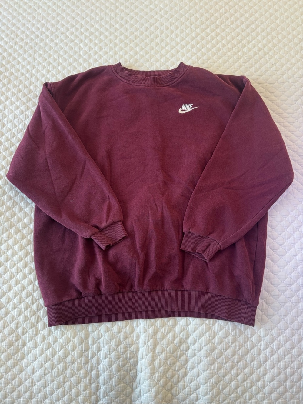 Nike Mini Swoosh Burgundy Crewneck Sweatshirt